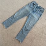 AGOLDE  Riley High Waist Straight Cropped Distressed Button Fly Raw Hem Zephyr 26 Photo 2