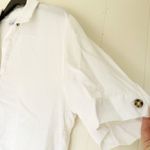 Topshop  White Button Down Tie-Front Shirt Size 8 Photo 3