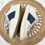 Tory Burch  Carter Glitter Sneaker Women's Size 7M Lace Up White Blue Photo 4