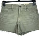 Universal Threads Universal Thread SZ 2/26 Vintage MIDI Jean Shorts Distressed Frayed Dusty Olive Photo 0
