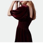 Urban Outfitters  Red Burgundy Velvet Patsy‎ Women's Romper Smocked Party Large Photo 2