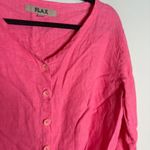 Flax  pink linen cropped button down top Photo 1