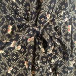 Vintage 90s Dress Black Red Rose Floral Scoop Neck Short Sleeve Maxi Petite 8 Size 8P Photo 6