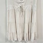 Lulus Wondrous Ways Oatmeal Beige Lace-Up Ruffle Tiered Sleeveless Mini Dress XL Photo 6
