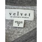 Velvet Gray Long Sleeve Dress with Red and Blue Trim Casual s Photo 4