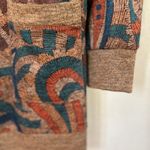 GRECERELLE Women’s Paisley long sleeved button down Brown Sweater size Medium Photo 3