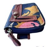 Spartina 449 Linen Leather Zip Around Wallet Cell Phone Change Purse Dau… Photo 4