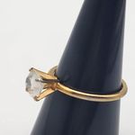 Vintage Uncas Gold Tone & Cubic Zirconia Solitaire Ring Size 8 Photo 2