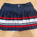 FILA Navy Blue Pleated Skirt with Red and White Stripes large Photo 3