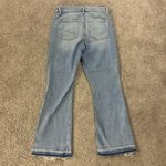 Loft  - kick crop flare, light wash, button fly, raw chewed hem, Size 29/8 Photo 3