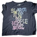 🛍️5/$25 Blame it on my hippie soul crop T Photo 0