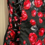 Hearts & Roses 💖 UK Black Rose Corset Gothic Vintage Pinup Dress Photo 7