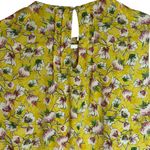 ZARA  smocked yellow floral high neck tank sleeveless‎ blouse size XS Photo 5