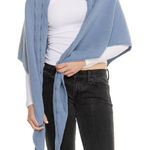 Free People  NWT Coastline Cable Knit Scarf Light Baby Blue: Size- One Size Photo 0