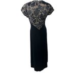 Jeffrey & Dara Black Dress Velvet Lace Cocktail 8 Gown Evening Party Glam Formal Photo 3