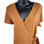 Madewell  Texture & Thread Short Sleeve Side-Tie Dress Women’s L NWT Brown Preppy Photo 3