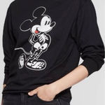 Disney  Mickey Mouse Halloween Skeleton X-Ray Long Sleeve Tee Shirt Black Large Photo 0