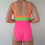 La Blanca Vintage 80s Neon Colorblock One Piece Swimsuit Photo 2