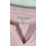 Talbots  Women's Solid Cotton Split Neck Short Sleeve T-Shirt Pink Size Medium Photo 6