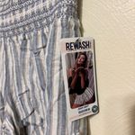 REWASH  High Waist Blue and White Striped Shorts Photo 5