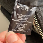 Vigoss  Women’s Gray & Black Faux Leather And Wool Bomber Moto Jacket Size Large Photo 7