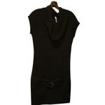Bella D Black Sweater Dress with Attached Black Belt at Hips Stretch Sz L Size L Photo 2