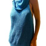 Free People Beach Skyscraper Cowl Neck Knit Tank Top M Blue Photo 0