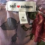 Self Esteem Floral Peplum Hem Bell Sleeve Blouse Y2K Lace Loose Fit Size Medium Photo 7