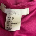 H&M Pink Sleeveless Crewneck Pleated Fit & Flare Knee Length Casual Dress Sz 4 Photo 3