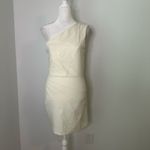 Michael Costello  x Revolve ivory one-shoulder mini dress size M Photo 1