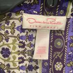 Oscar de la Renta  Blue & White Print Button Close Long Sleeve Pajama PJ Top L Photo 2