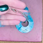 695. Turquoise Glass Seed Bead Shell Beaded Necklace Blue Photo 1