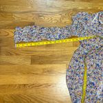 ZARA Women’s XS Pink Orange Blue Floral Long Sleeve Button Down Shear Top Spring Photo 4