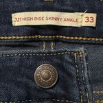 Levi's Levi’s 721 SZ 33 High-Rise Skinny Ankle Jeans Stretch Zip-Fly Dark Wash Womens Photo 7
