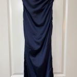 House of Harlow 1960 Midnight Blue Strapless Ruched Bodycon Midi Dress Photo 0