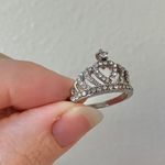 Boutique Heart Crown Silver Rhinestone Ring Sparkle Glam Promise Girlhood Star Princess Jewelry Photo 10