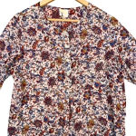 Fig & Flower Womens Multicolor Floral Tunic‎ Polyester Long Sleeve Shift Dress L Size L Photo 2