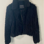 BLANK NYC Faux Fur Teddy Bear Coat, Black Size Small Photo 0