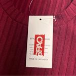 NWT Spao top Korean brand women’s ribbed shirt medium burgundy top stretch Red Size L Photo 8