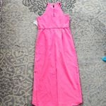 Julia Jordan Knot Halter Neck Sleeveless Tulip Hem Midi Dress Neon Pink 6 Photo 10