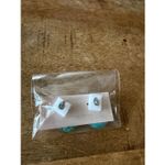 Brand New Resin Stud Earrings OS Green Blue Gold Inlay Made in Japan NWT Photo 2