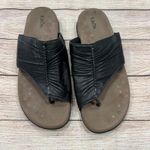 Taos Women's Black Leather Gift 2 Thong Sandals Flip Flops Size 8 Photo 3