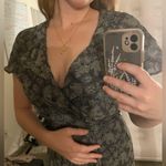 Reformation Black and White Floral Wrap Dress Photo 7