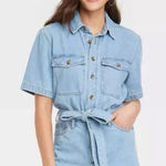 Universal Threads Universal Thread Short Sleeve Denim Romper Size 10 - ‎ NWT Photo 0