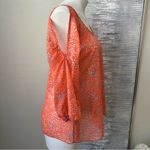 Final Touch  Women's Orange Patterned Top Size S Photo 2