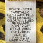 Umgee Umber Size M/L Sleeveless Sheer Cover Up in Animal Print Yellow and Black Photo 3