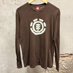 Elements Vintage Y2K Brown Element Skate Skater Long Sleeve Medium Grunge Surfer Medium M Photo 0