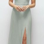 Thread Square Neck Chiffon Maxi Dress With Circle Skirt Size 8 Green Photo 1