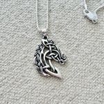 Sterling Silver Celtic Horse Pendant Necklace Photo 5
