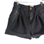 One Teaspoon  Streetwalkers High Waist 80s Fit Black Pleated Denim Jean Shorts 26 Photo 4